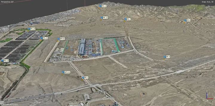 Modelo 3D de la PTAR San Bartolo generado con fotogrametría de dron
